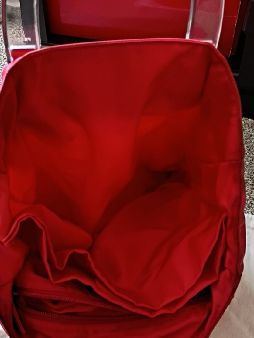 Authentic Vintage Red Prada Tessuto City Tote With Dust Bag and Auth Card. - Picture 13 of 15
